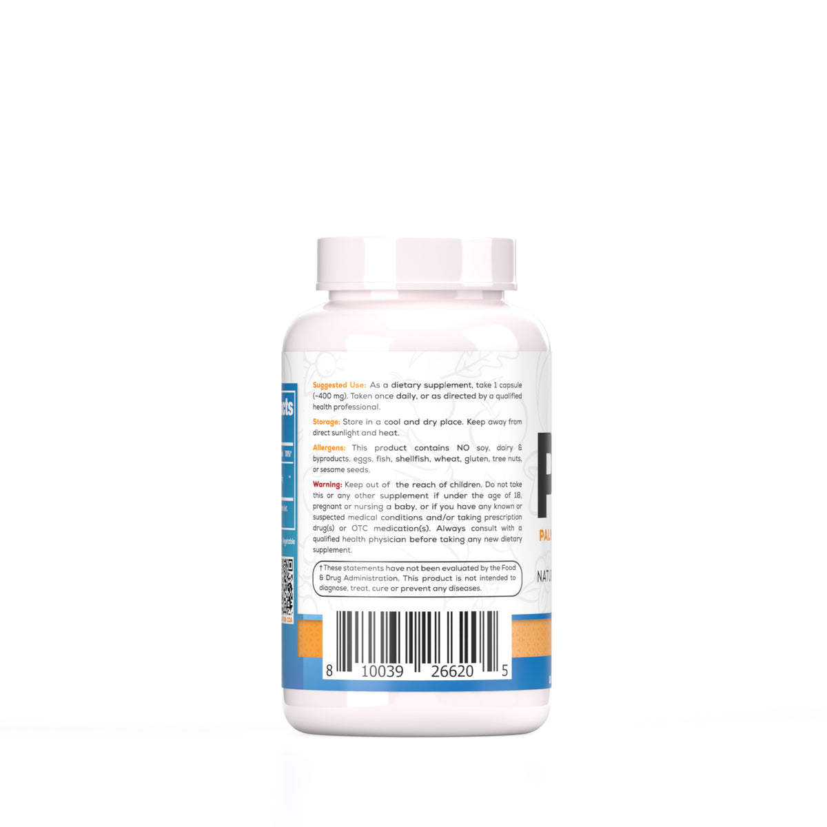 Palmitoylethanolamide Capsules | 400mg (60 count) — directions label