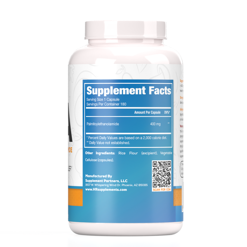Palmitoylethanolamide Capsules | 400mg (180 count) — product image 5