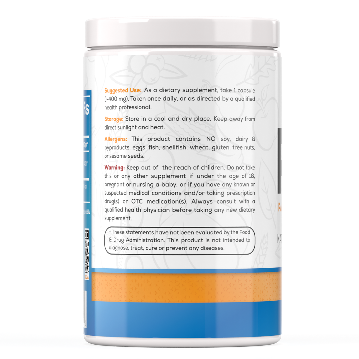 Palmitoylethanolamide Capsules | 400mg (400 count) — directions label